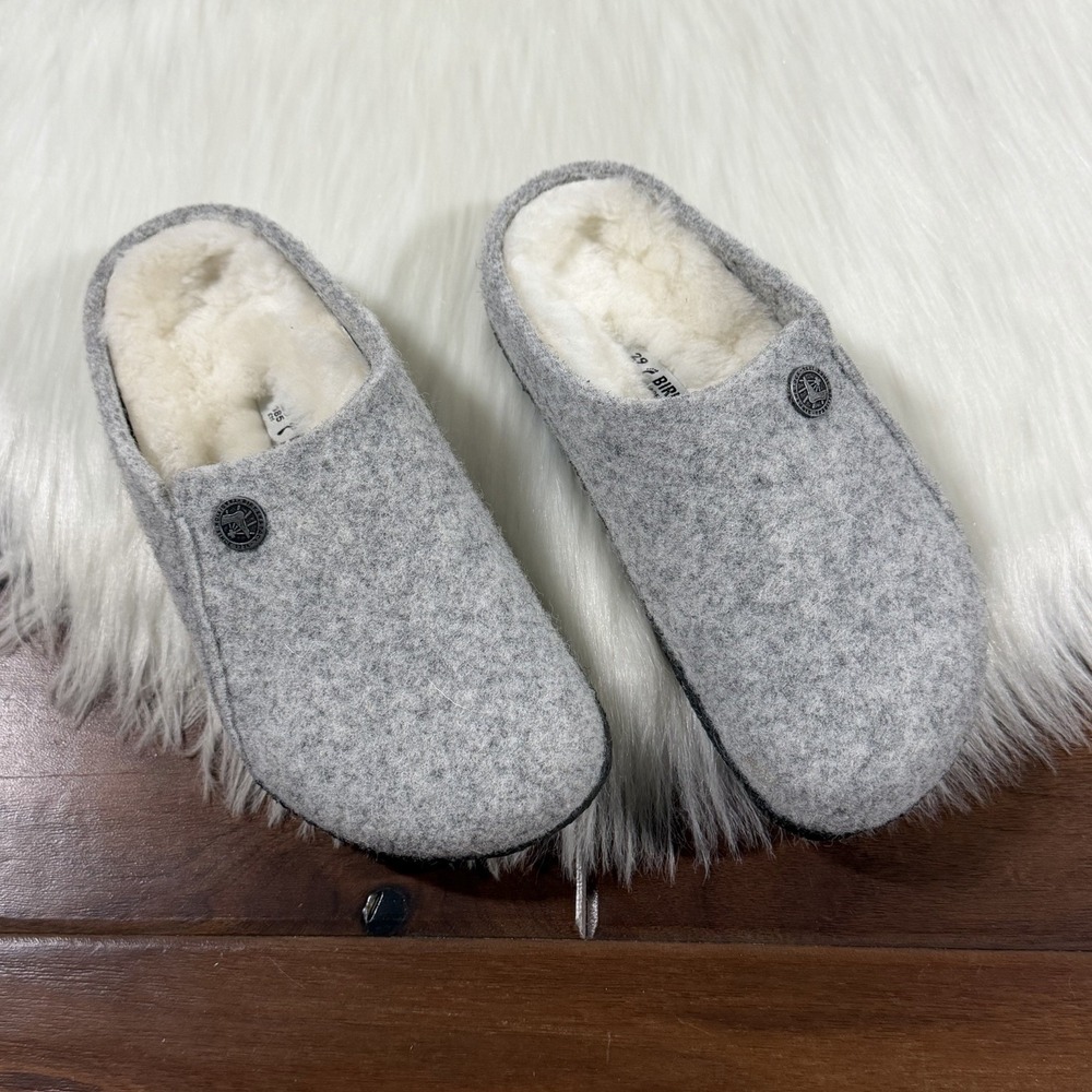 Birkenstock Kids Size 29 / US 11 - 11.5 Gray Zermatt Shearling Slipper Shoes